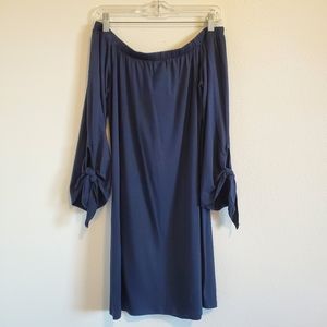 Off-the-shoulder blue dress (Never worn)